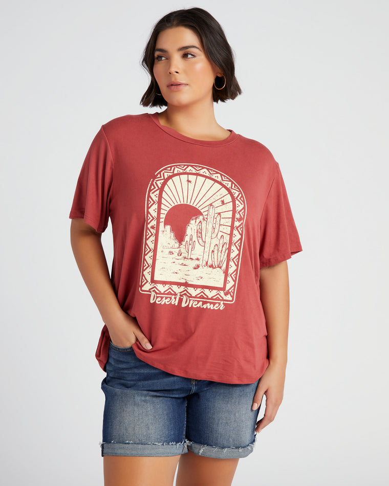 Terracotta Red $|& Polagram Desert Dreams Graphic Tee - SOF Front