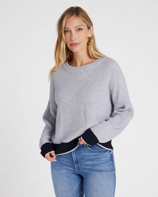 Heather Grey/Navy $|& Skies Are Blue Colorblock Sweater - SOF Front