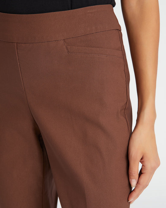 Chocolate $|& Tribal Flatten Pull-On Ankle Pant - SOF Detail