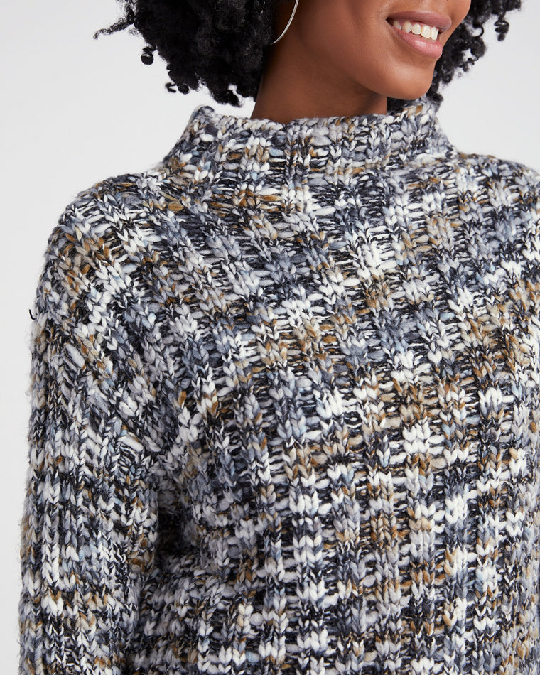 Light/Dark Grey $|& DEX Multi Colored Textured Stitch Sweater - SOF Detail