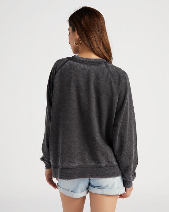 Black $|& Recycled Karma Miller High Life Long Sleeve Burnout Sweatshirt - SOF Back