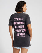Vintage Black $|& Lulusimon Not Drinking Alone Oversized Vintage Tee - SOF Back
