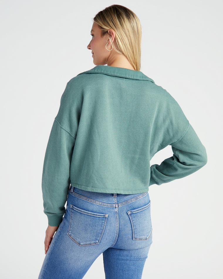 Calypso Green $|& Z Supply Soho Fleece Sweatshirt - SOF Back