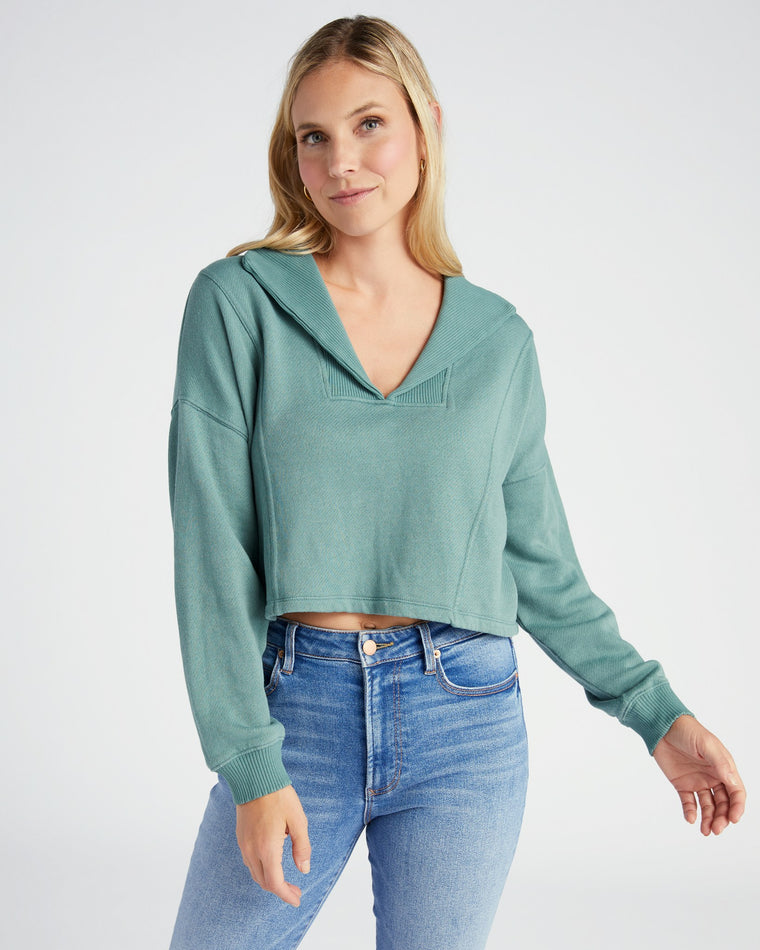 Calypso Green $|& Z Supply Soho Fleece Sweatshirt - SOF Front