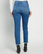 Medium Blue $|& Flying Monkey Jeans Super High Rise Slim Straight Jeans - SOF Back