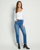 Medium Blue $|& Flying Monkey Jeans Super High Rise Slim Straight Jeans - UGC On Fig