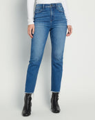 Medium Blue $|& Flying Monkey Jeans Super High Rise Slim Straight Jeans - SOF Front