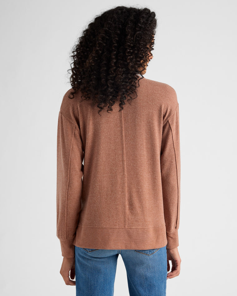 Penny Brown $|& Z Supply Wilder Cloud V-Neck Long Sleeve Top - SOF Back