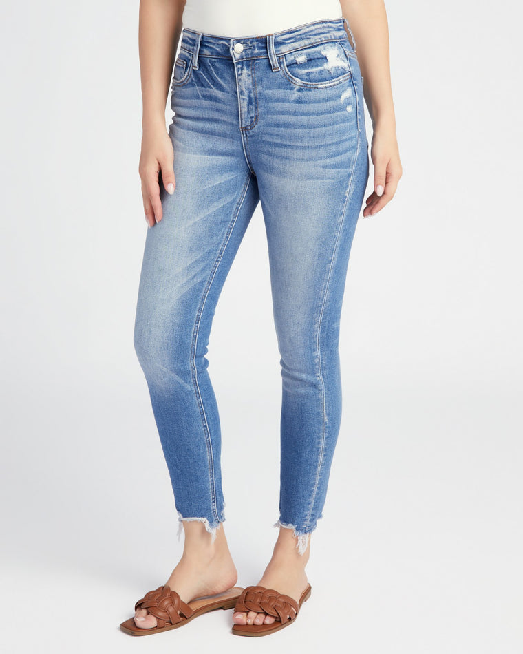 Medium Blue $|& Flying Monkey Jeans High Rise Ankle Skinny - SOF Front