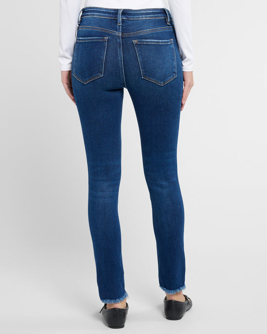 Medium Dark Blue $|& Vervet Mid Rise Ankle Skinny Jeans - SOF Back