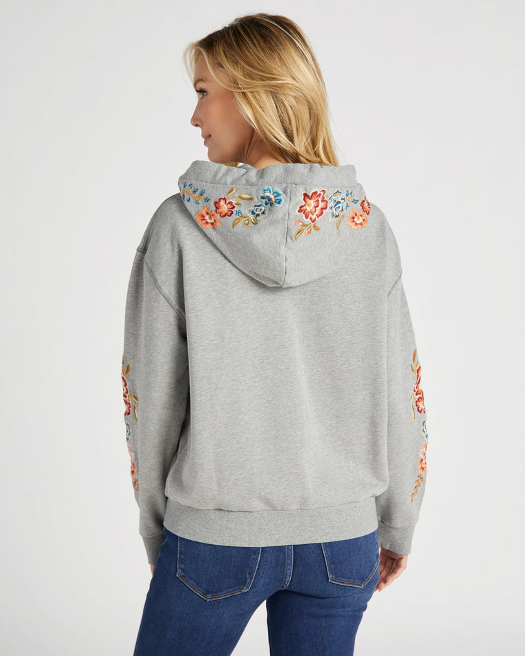 Grey Grey $|& Driftwood Embroidered Zip Up Hoodie - SOF Back