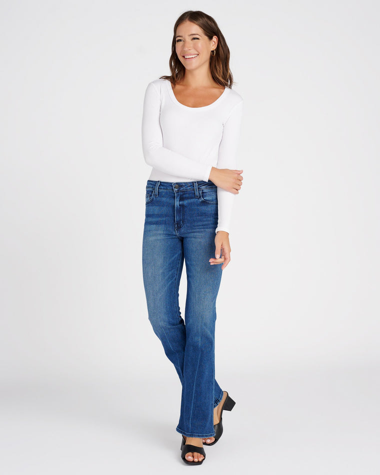 Dark Blue $|& L.T.J Bella Mid Rise Flare - SOF Full Front