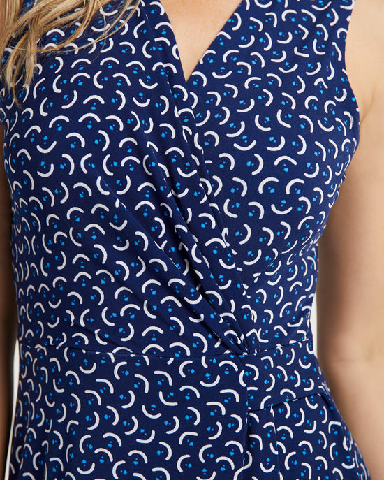 Navy/White Geo $|& Gilli Sleeveless Dress - SOF Detail