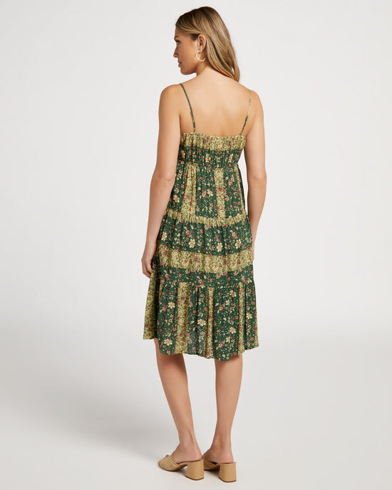 Green Sage $|& Easel Printed Gauze Cami Dress - SOF Back