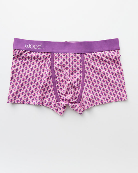 Purple Interlock Purple $|& Wood Underwear 1" Trunk - Hanger Front