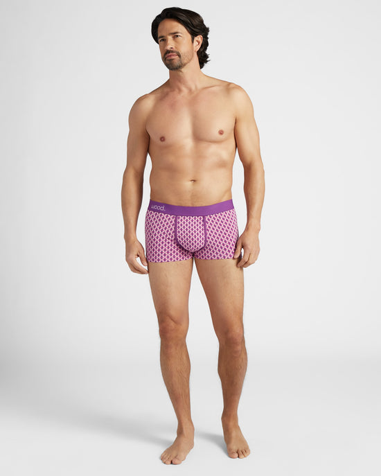 Purple Interlock Purple $|& Wood Underwear 1" Trunk - SOF Full Front