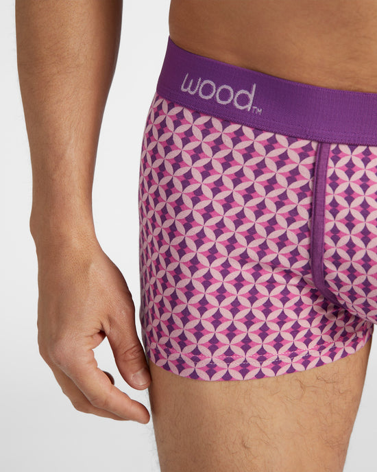 Purple Interlock Purple $|& Wood Underwear 1" Trunk - SOF Detail