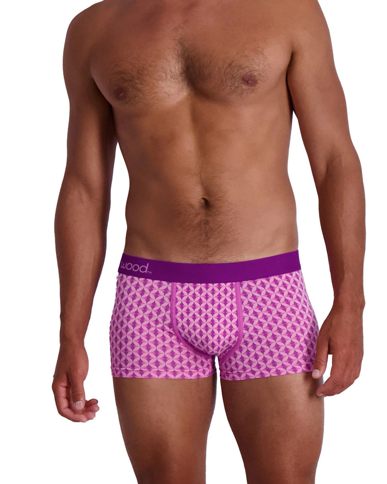 Purple Interlock Purple $|& Wood Underwear 1" Trunk - VOF Front