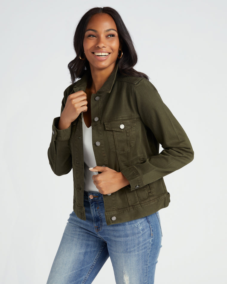 Grassfed Green $|& Liverpool Classic Jean Jacket - SOF Front