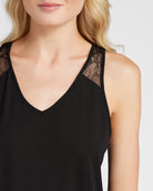Black $|& flora Frances Knit Cami and Short Set - SOF Detail