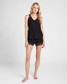 Black $|& flora Frances Knit Cami and Short Set - SOF Front