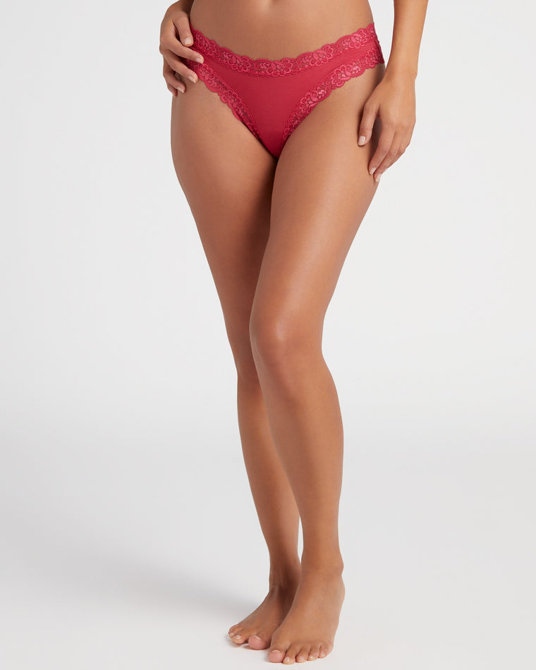Crimson/Grove 2 Pack $|& Fleur't The Iconic Thong - SOF Side