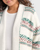 Ivory/Forest $|& Staccato Geo Stripe Heavy Sweater Cardigan - SOF Back