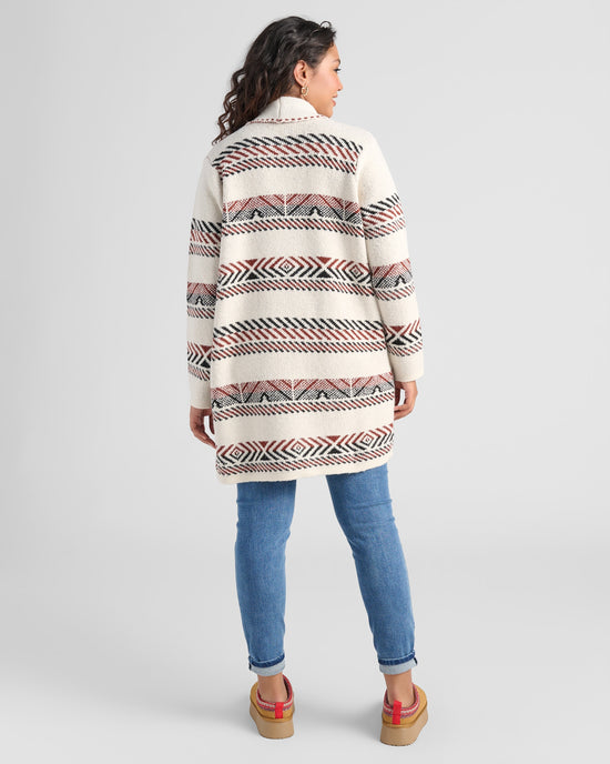 Oatmeal $|& Staccato Geo Stripe Heavy Sweater Cardigan - SOF Back