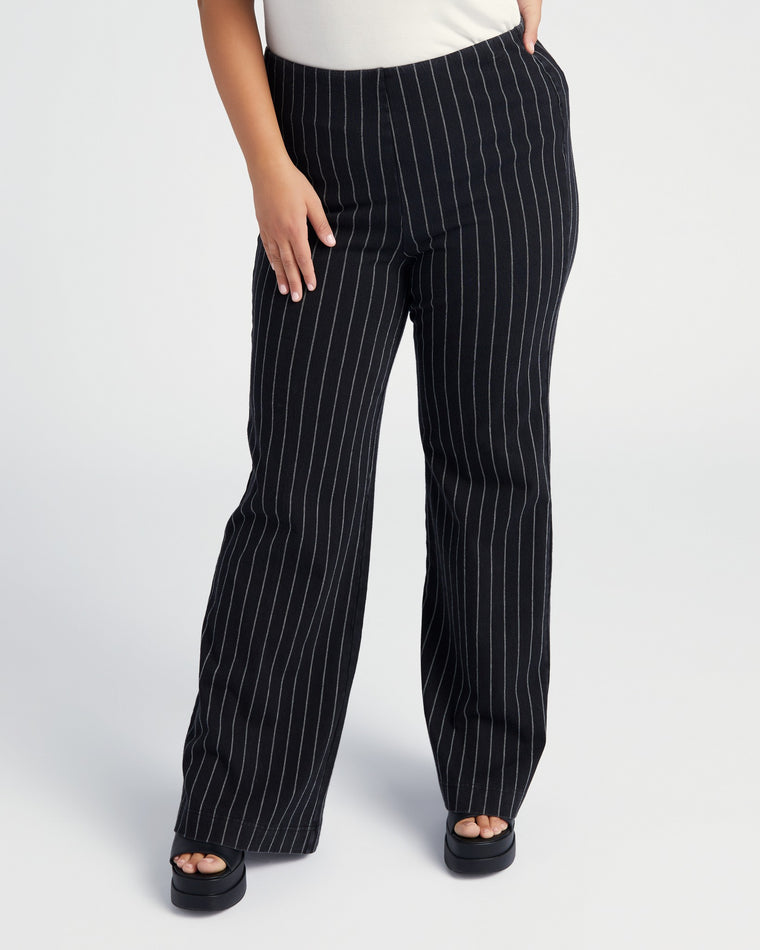 Midtown Black Pinstripe $|& Lysse Denim Trouser Pattern - SOF Front