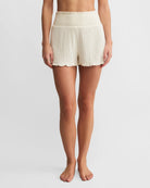 Bone $|& Z Supply Dawn Smocked Ribbed Short - VOF Detail