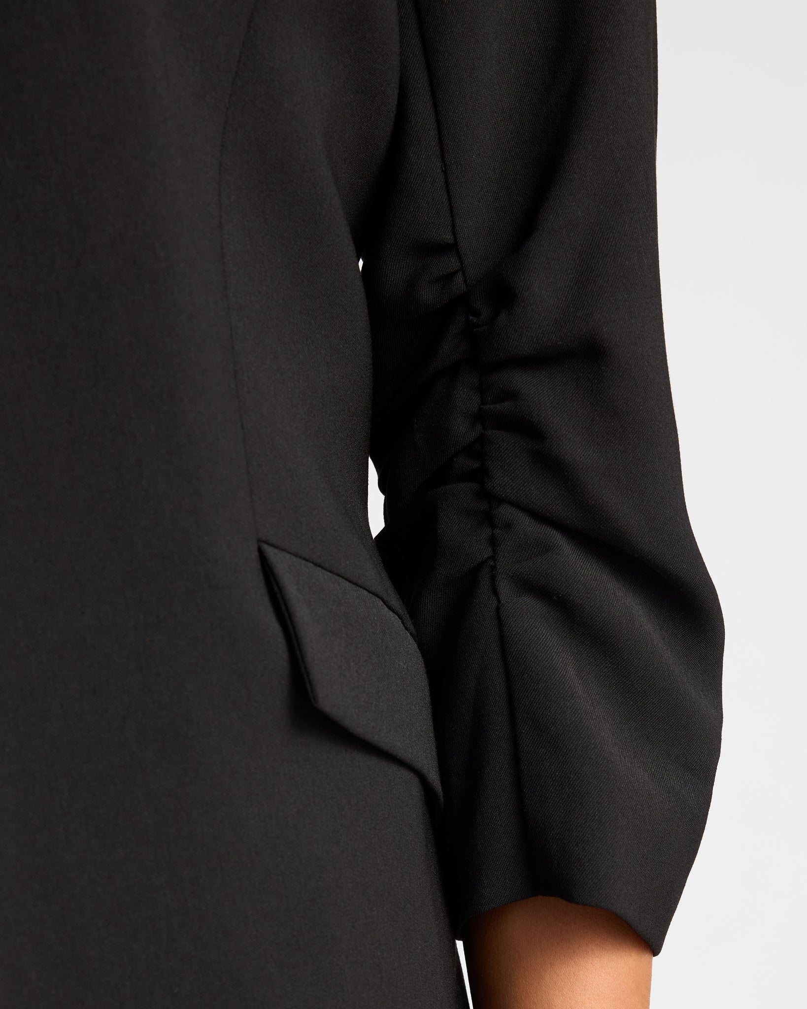 Silky-Soft Ruched 3/4 Sleeve Blazer - Wrinkle-Free  Wantable