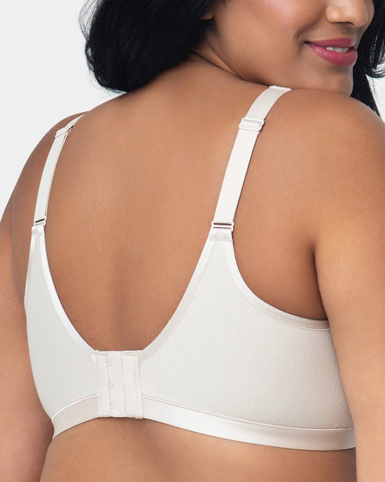Natural $|& Curvy Couture Cotton Luxe Wirefree Bra - VOF Back