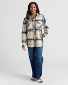 Copper Navy $|& Thread & Supply Tullis Polar Fleece Shacket - SOF Full Front