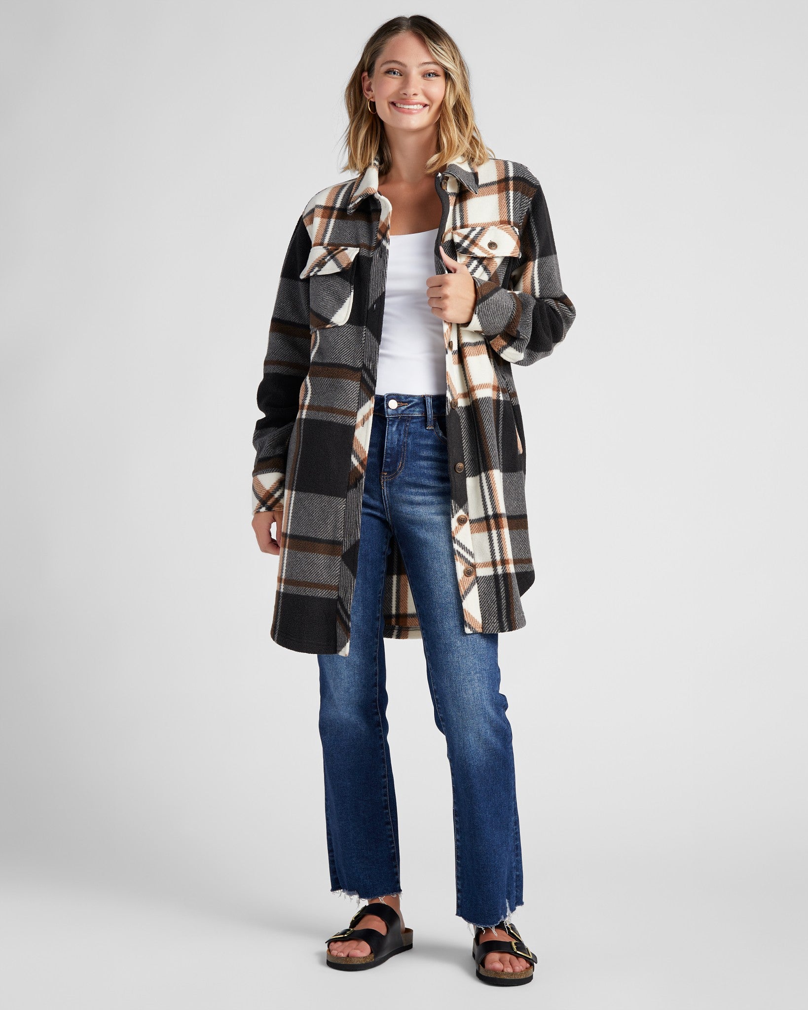 Black Brown Plaid $|& Thread & Supply Roswell Jacket - SOF Front