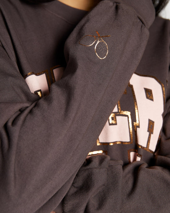 Rich Oak Brown $|& Project Social T Beverly Hills Sweatshirt - SOF Detail