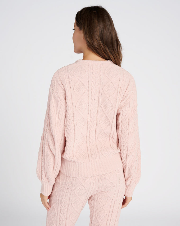 Pink Clay $|& PJ Salvage Cable Lounge Pullover - SOF Back