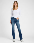 Dark Wash $|& Vigoss Jagger Bootcut Jeans with Trouser Hem - SOF Full Front