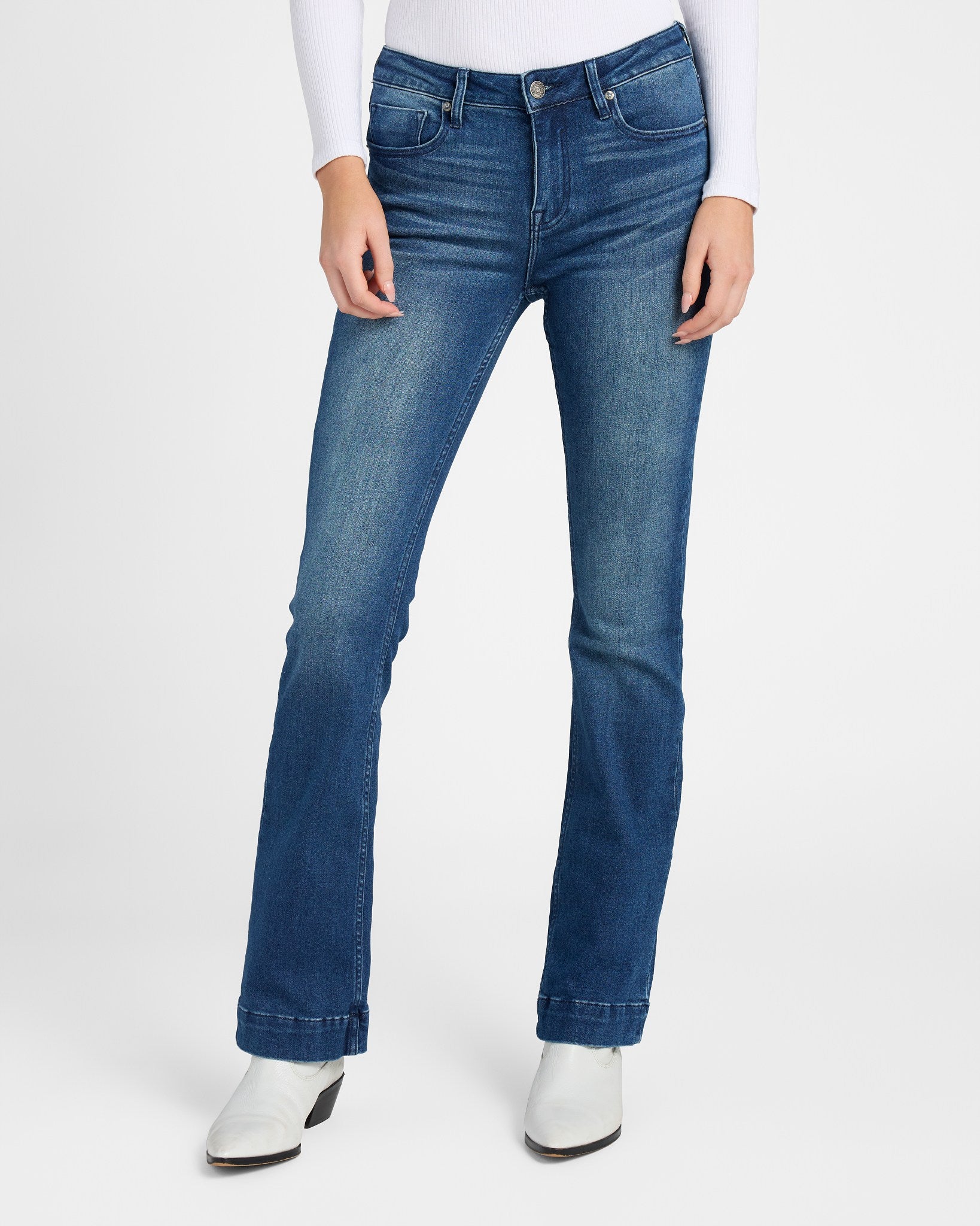 Dark Wash $|& Vigoss Jagger Bootcut Jeans with Trouser Hem - SOF Front