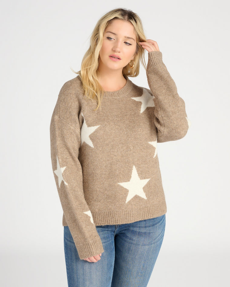 Mushroom $|& Vigoss Crew Neck Star Print Sweater - SOF Front