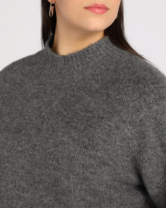 Grey $|& Vigoss Mock Neck Sweater - SOF Detail