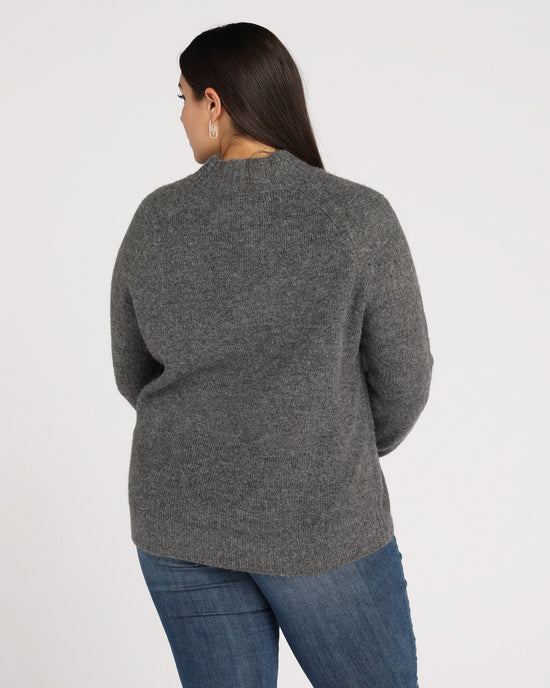 Grey $|& Vigoss Mock Neck Sweater - SOF Back
