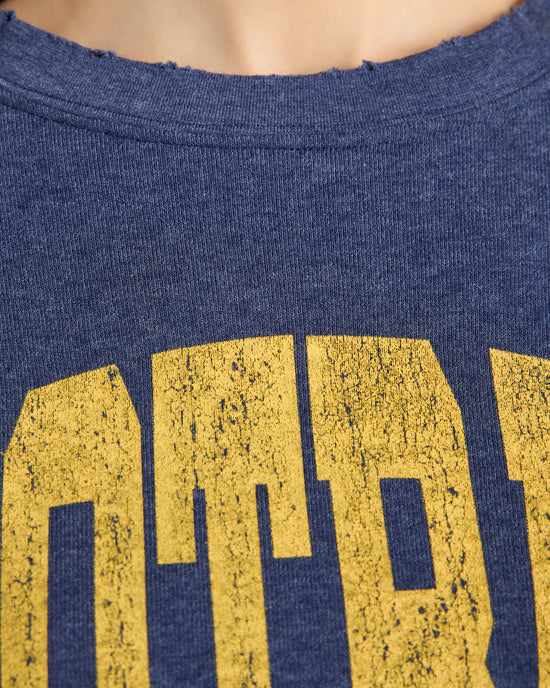 Heather Navy $|& Project Social T Football Sweatshirt - SOF Detail