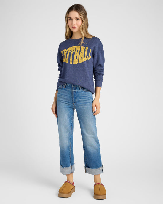 Heather Navy $|& Project Social T Football Sweatshirt - SOF Full Front