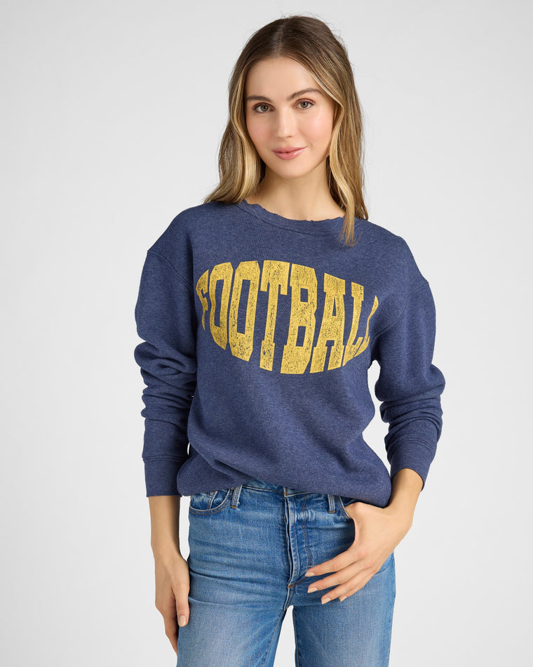 Heather Navy $|& Project Social T Football Sweatshirt - SOF Front