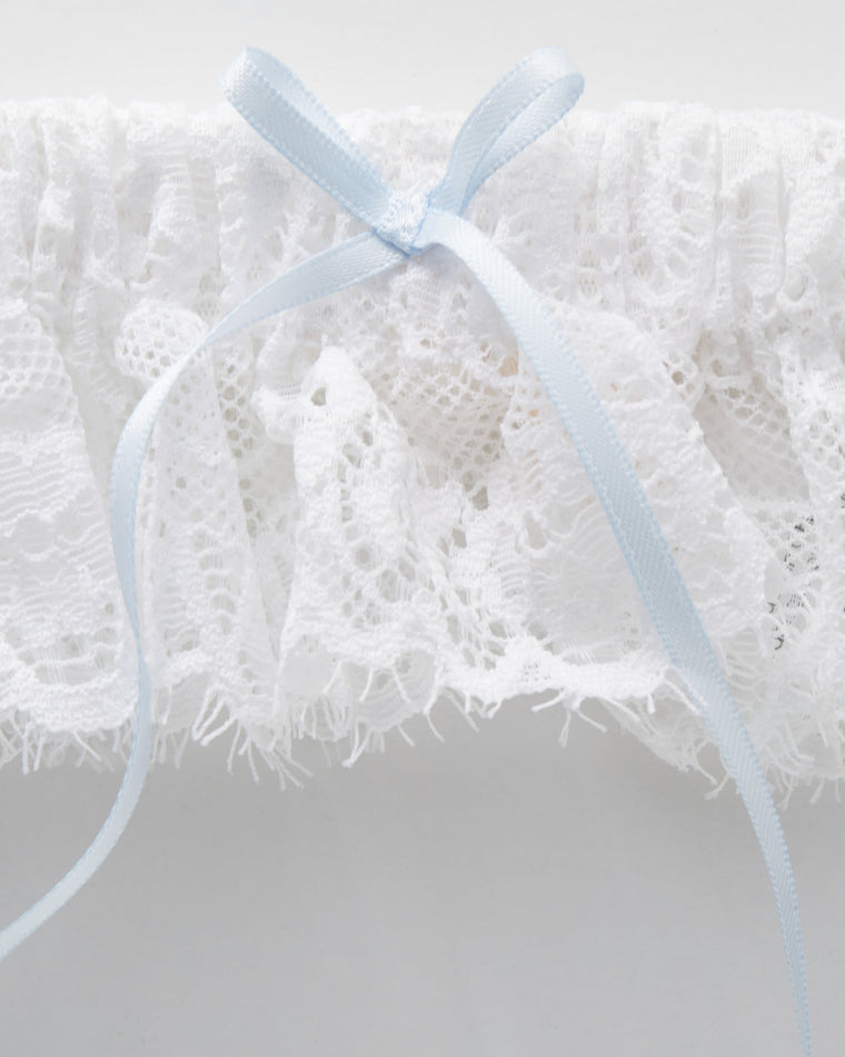 White $|& Eberjey Lace Garter - Hanger Detail