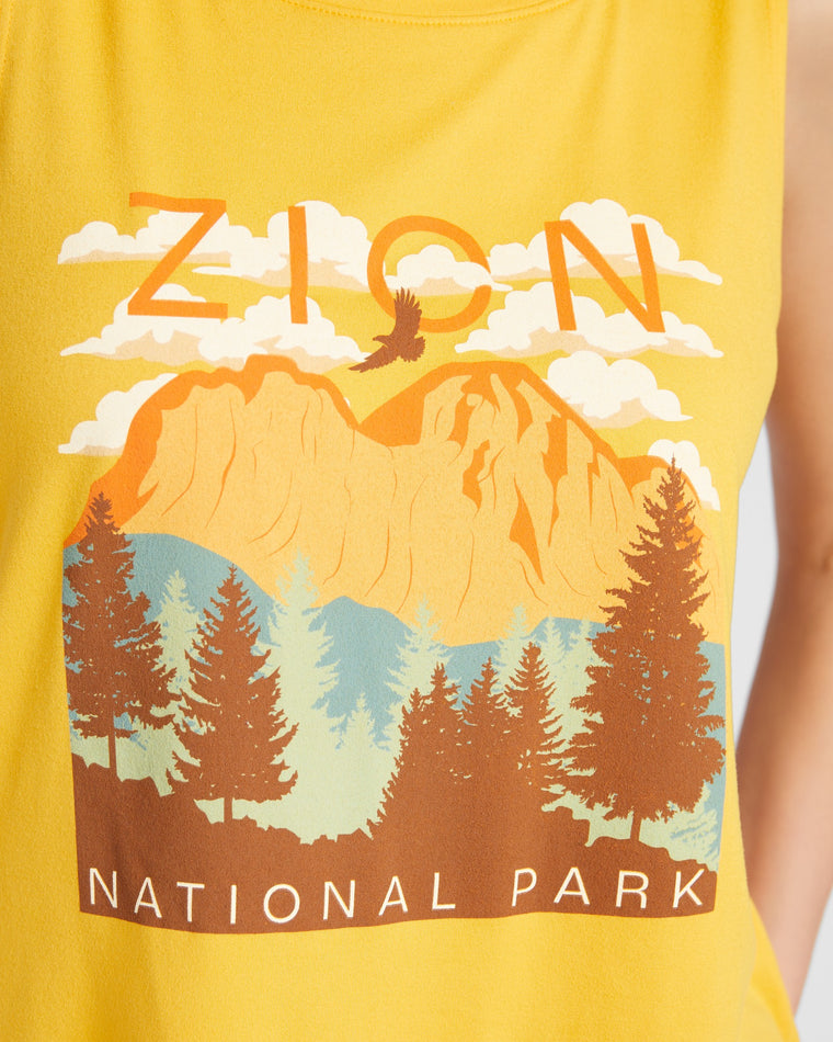 Mustard $|& Herizon Zion National Park Graphic Tank - SOF Detail