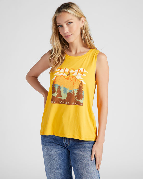 Mustard $|& Herizon Zion National Park Graphic Tank - SOF Front