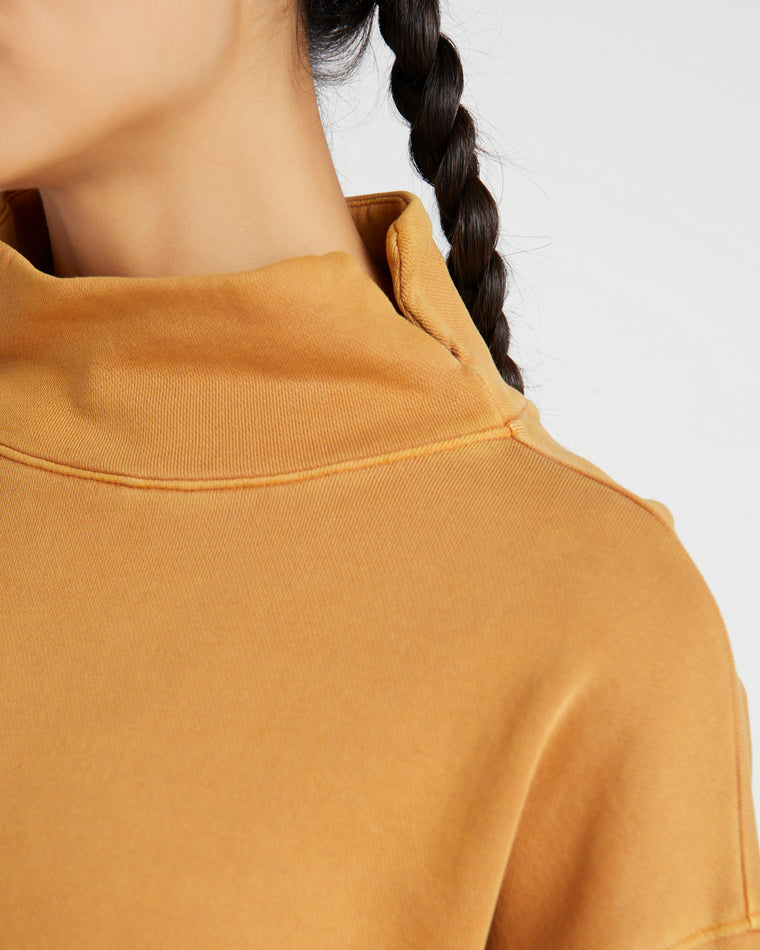 Pumpkin Spice $|& Thrive Société Washed Mock Neck Sweatshirt - SOF Detail