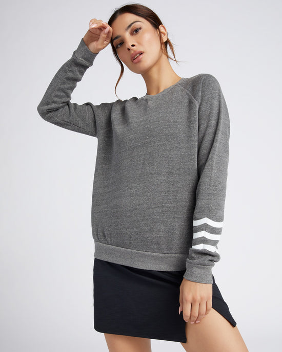 Heather Grey Grey $|& Sol Angeles Waves Pullover - SOF Front