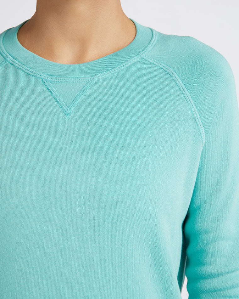 Pool Teal $|& Sol Angeles Waves Pullover - SOF Detail